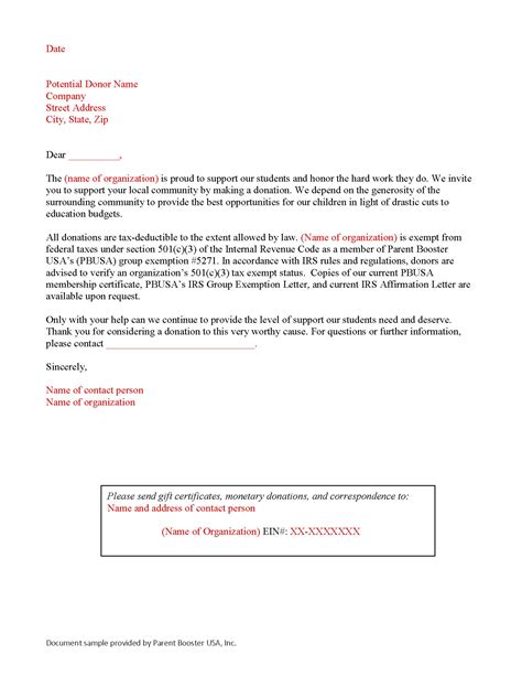 solicitation letter for donations.